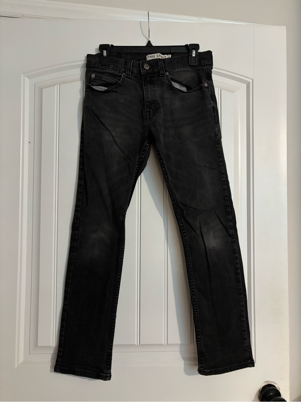 True Craft Black Slim Straight Jeans